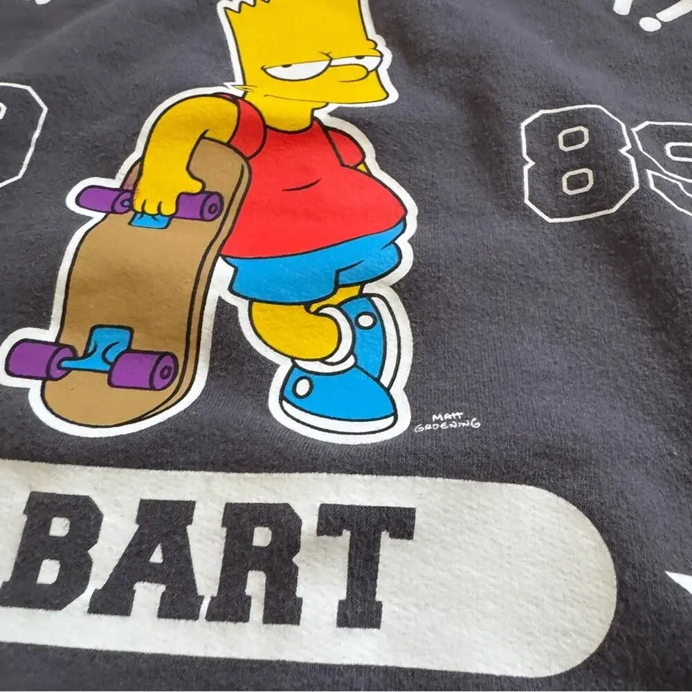 The Simpson’s Kids’ Bart Simpson “Aye Carumba”Graphic Sweatshirt Grey Size 10/12